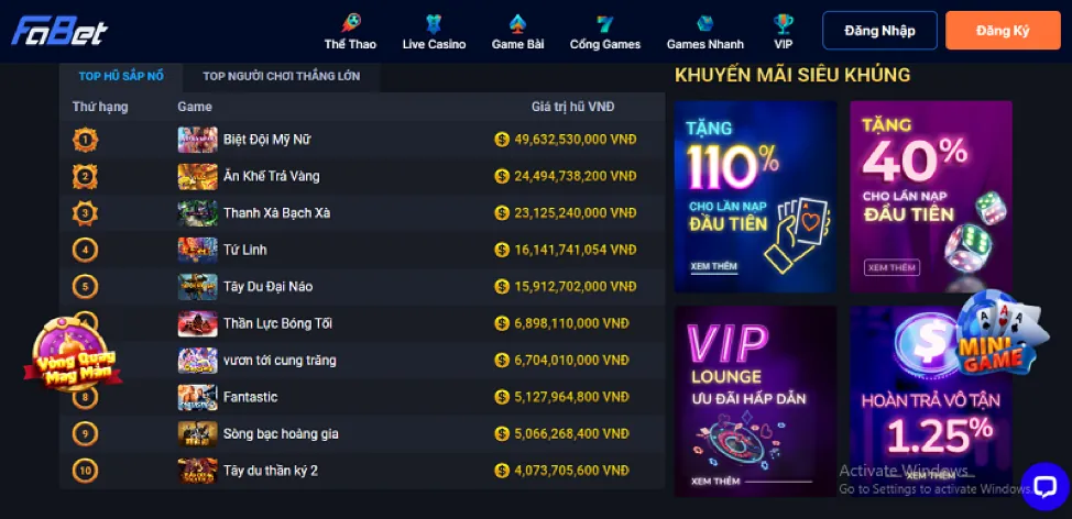 Các tính năng bonus và vòng quay miễn phí